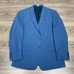 Jos A Bank Blue & Navy Plaid Sport Coat 44R